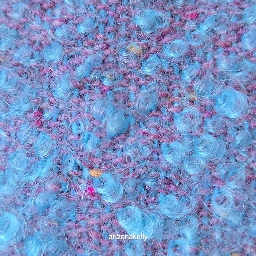 NWOT Wool & Mohair Curly Scarf Avoca Purple Turquoise